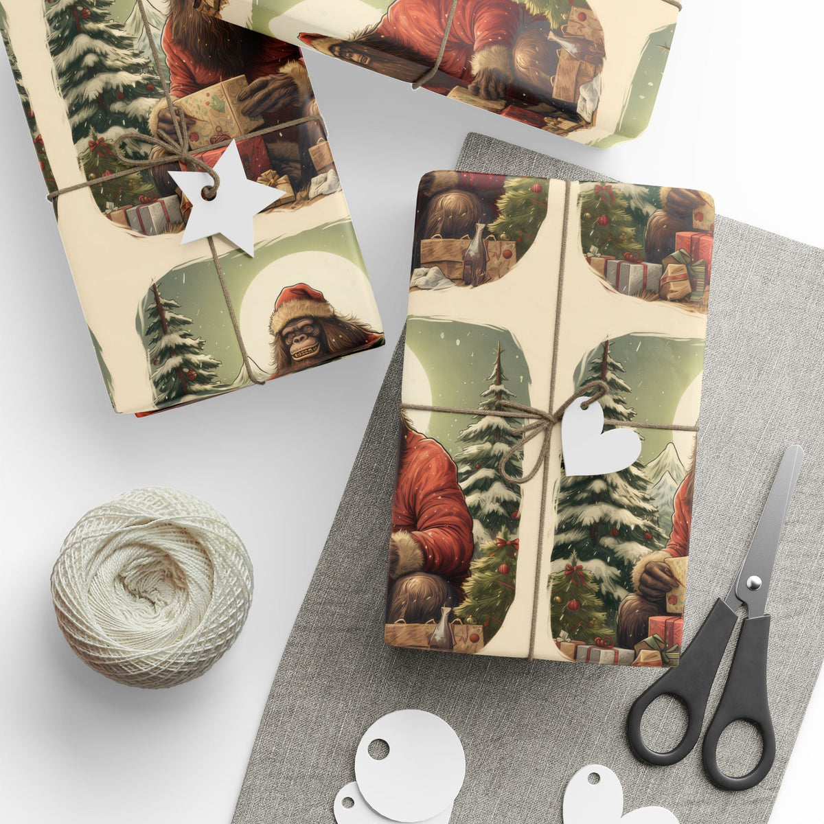 Vintage Sasquatch Spooky Gift Wrap - Goth Cloth Co.Home Decor32419979234923342968