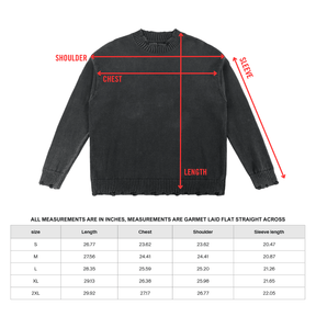 Vintage Washed Hand - Frayed Sweater - Goth Cloth Co.251210PODUU0828011