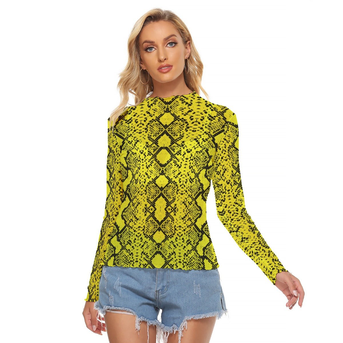 Viper Venom Women's Long Sleeve Mesh Top - Goth Cloth Co.ADS-3WTXWC16-PFCWR-FFFFFF-XS