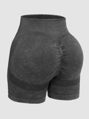 Washed High Waist Active Shorts - Goth Cloth Co.100100209301699