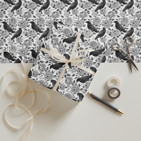 Watchful Eyeball and Raven Spooky Gift Wrap (3 Sheets) - Goth Cloth Co.7219129_17373