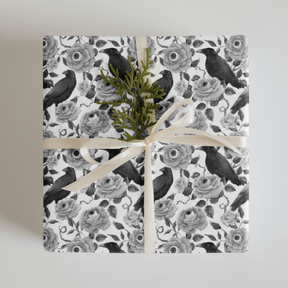 Watchful Eyeball and Raven Spooky Gift Wrap (3 Sheets) - Goth Cloth Co.7219129_17373