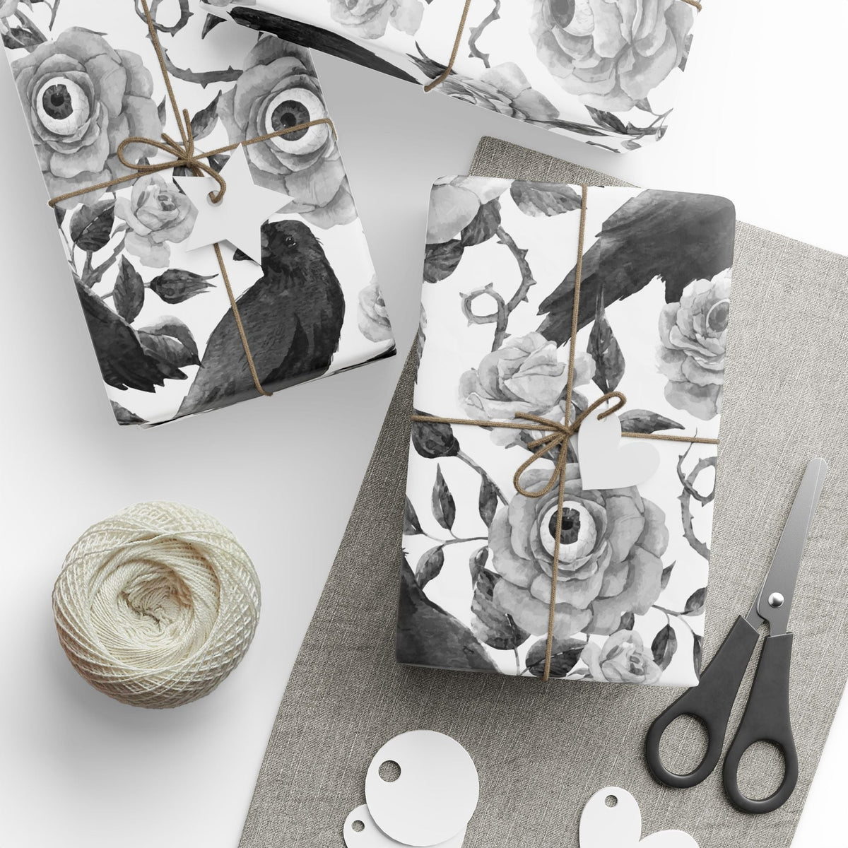 Watchful Eyeball and Raven Spooky Gift Wrap - Goth Cloth Co.Home Decor19432091714269944958