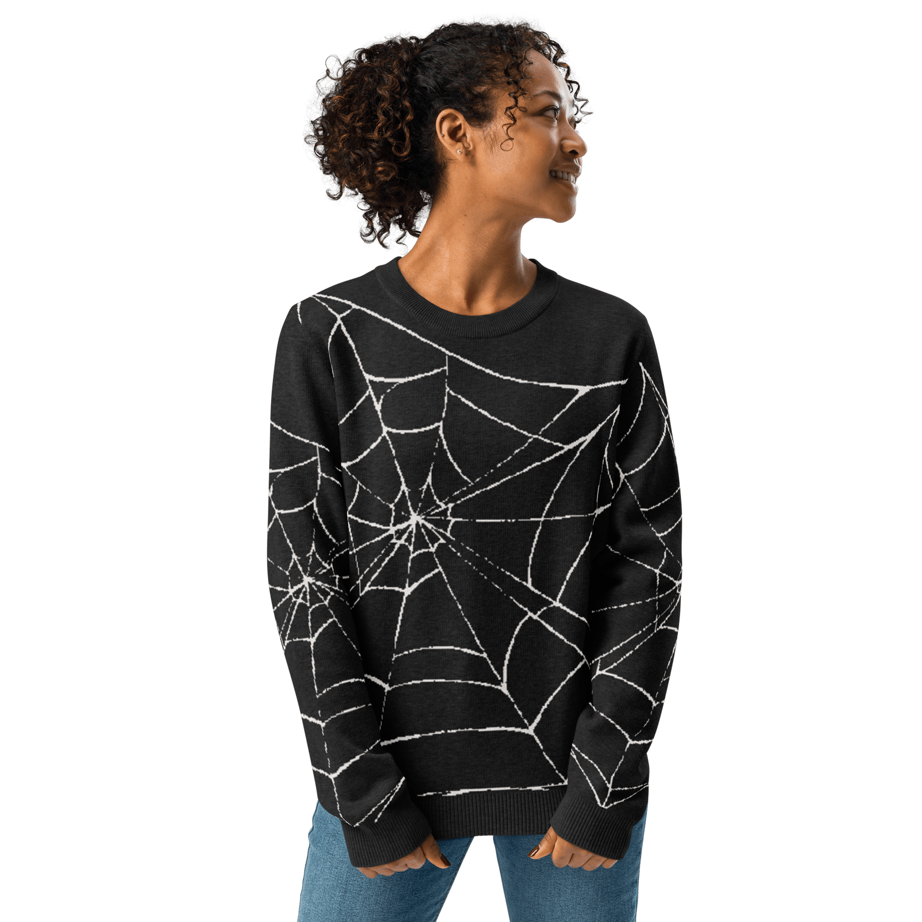 Spider Web Knit Sweater | Gothic Halloween Pullover Spider Web Knit Sweater | Gothic Halloween Pullover