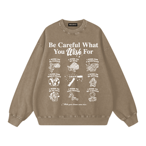 What You Wish For Acid Wash Sweatshirt - Goth Cloth Co.gymwear260815PODRA0513006