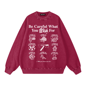What You Wish For Acid Wash Sweatshirt - Goth Cloth Co.gymwear260815PODRA0513016