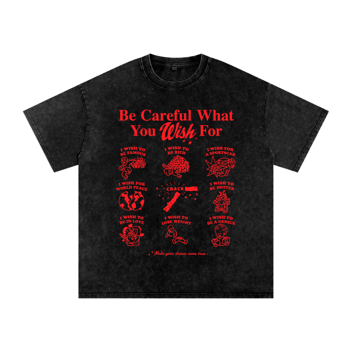 What You Wish For Acid Wash T-Shirt - Goth Cloth Co.gymwear260814PODPQ2658001