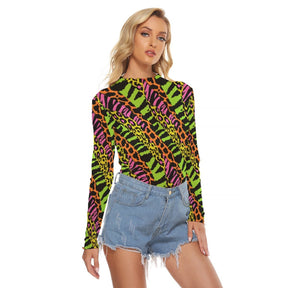 Wild Thing Women's Long Sleeve Mesh Top - Goth Cloth Co.ADS-3WTXWC16-PFCWU-FFFFFF-XS