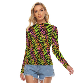 Wild Thing Women's Long Sleeve Mesh Top - Goth Cloth Co.ADS-3WTXWC16-PFCWU-FFFFFF-XS