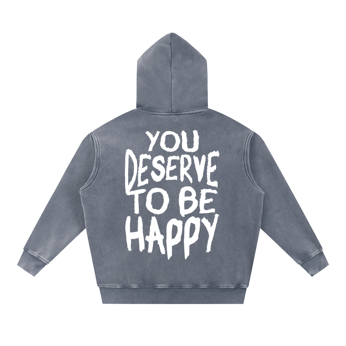 You Deserve to be Happy Acid Wash Fleece Hoodie - Goth Cloth Co.gymwear261010PODRB0447#006