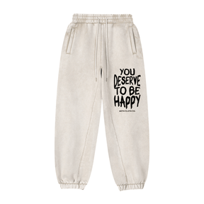 You Deserve to be Happy Vintage Wash Joggers
