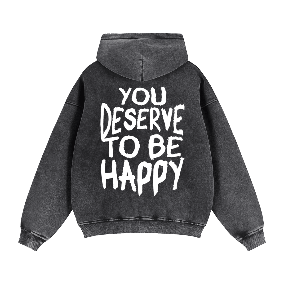 You Deserve to be Happy Zip Up Fleece Hoodie - Goth Cloth Co.gymwear261010PODTZ0384#001
