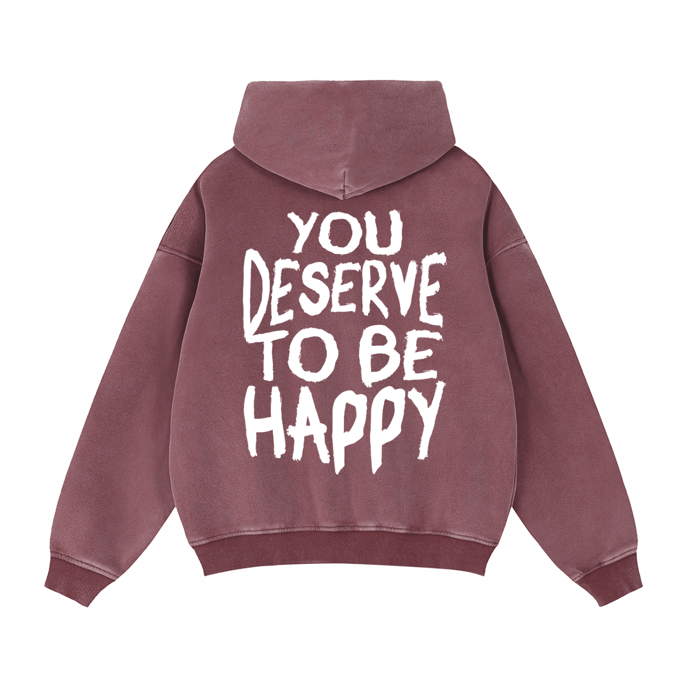 You Deserve to be Happy Zip Up Fleece Hoodie