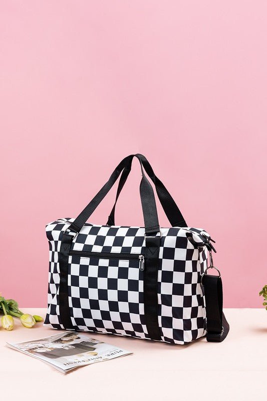 Zenana Checkered Multi - Pocket Travel Bag - Goth Cloth Co.Bags100700913661451